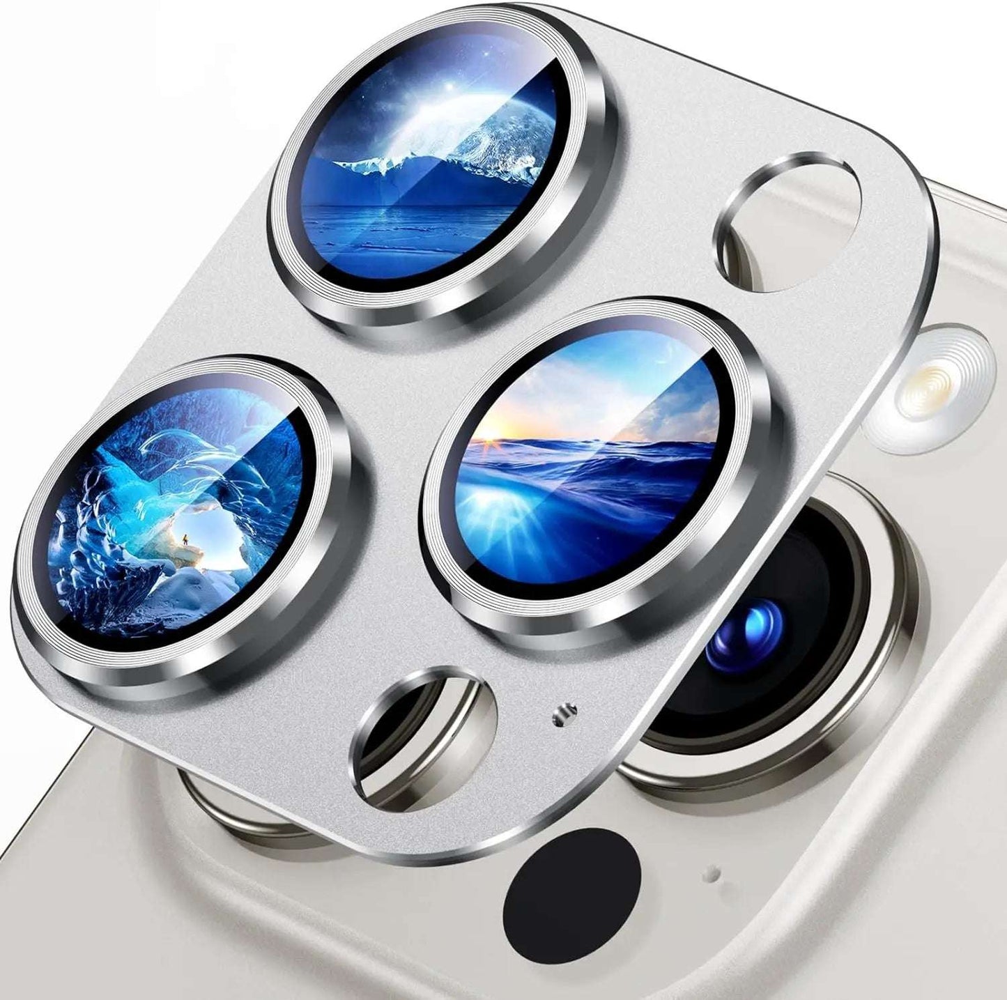 iPhone Camera Lens Screen Protector Titanium Black Metal Glass