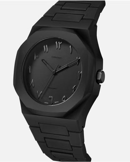 Arabic Aura Watch 2025 Black Modern Creative Design Waterproof Stainless Steel Chain Quartz Movement