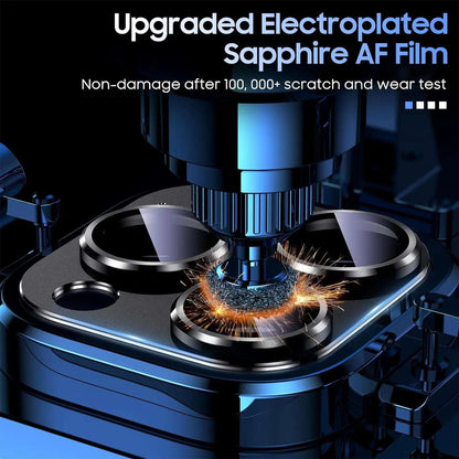 iPhone Camera Lens Screen Protector Titanium Black Metal Glass